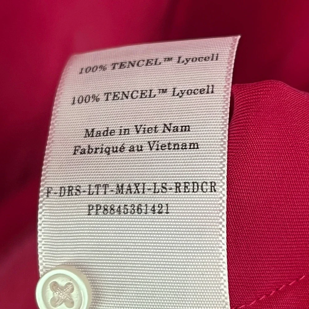 Everlane Tencel Gathered Maxi Dress L Pink Button Modest Oversized Quiet Luxury‎